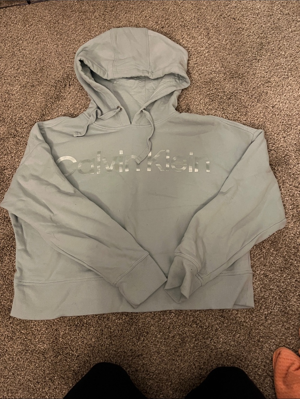 Calvin Klein Men's Sage Green Logo Hoodie